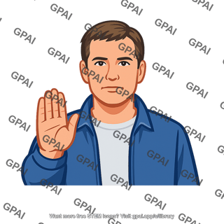 Man stop gesture