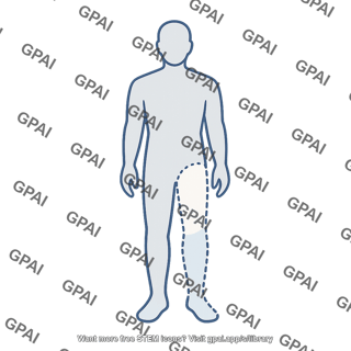 Human silhouette leg highlighted