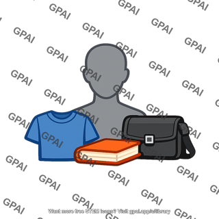 Person silhouette with personal belongings