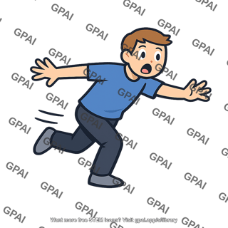 Man rushing surprised