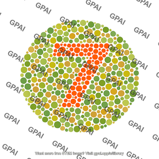 Number on color blindness test plate