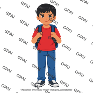 Schoolboy with backpack