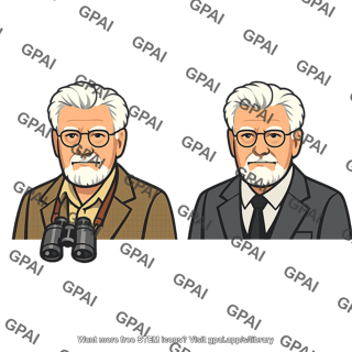 Elderly man academic and field attire