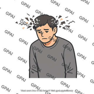 Man with fragmented head