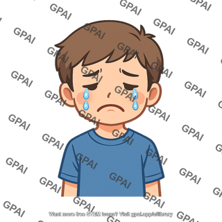 Sad boy crying