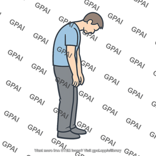 Human body posture slumped