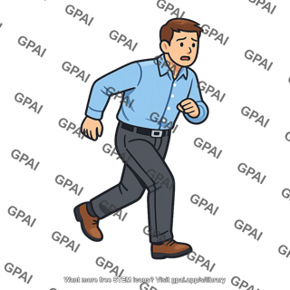 Worried man running