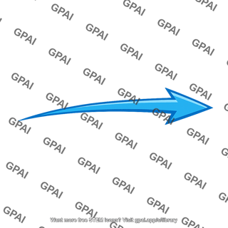 Curved blue arrow