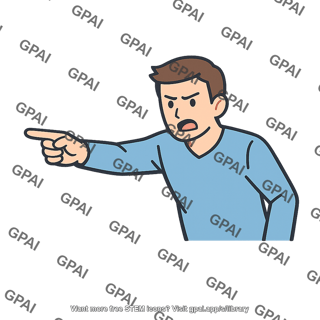 Angry man pointing