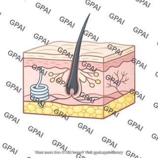 Human skin cross section