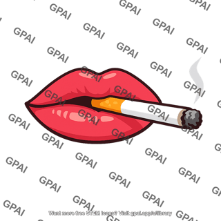 Female mouth smoking cigarette