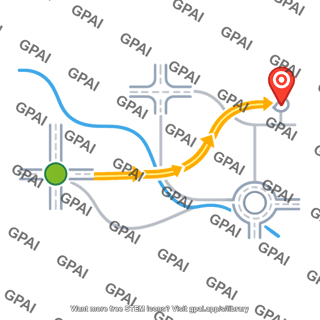 Stylized map route