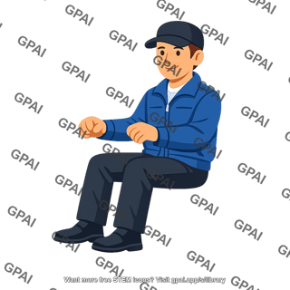 Delivery driver sitting