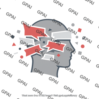 Head with speech bubbles