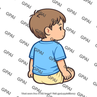 Sitting boy facing away