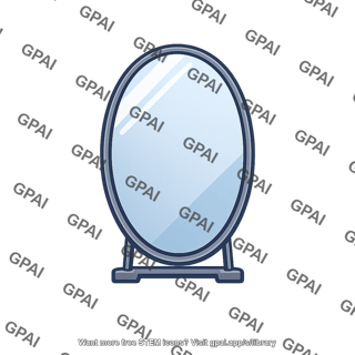 Oval standing mirror