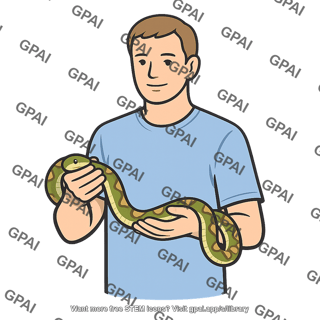Man holding snake