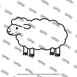 Two dimensional line drawing sheep