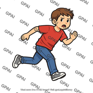 Child running away