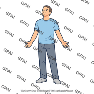 Man standing open arms