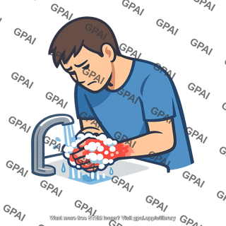 Person washing hands compulsively