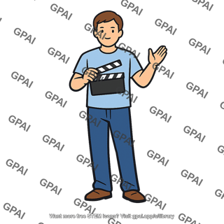 Man with clapperboard