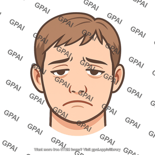 Depressed human face