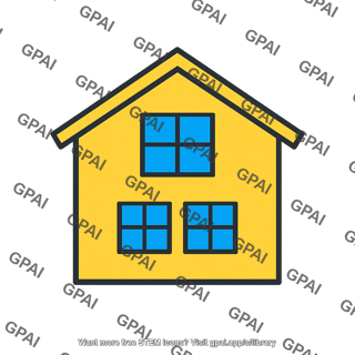 Yellow house blue window