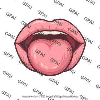 Human mouth with tongue