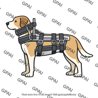Dog in restraining harness