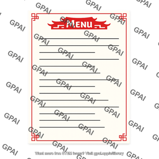 Chinese restaurant menu