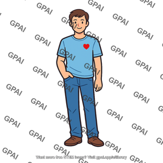 Man with heart shirt