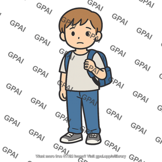 Boy with backpack