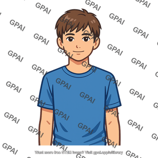 Adolescent boy waist up