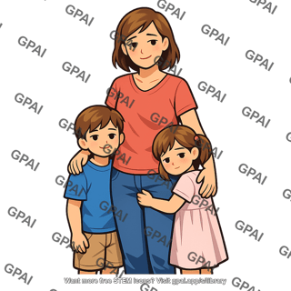 Mother with children