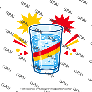 Glass of water with visual cues