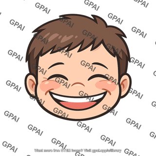 Childish giggling face
