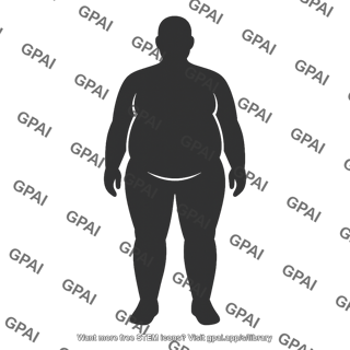 Human body silhouette overweight