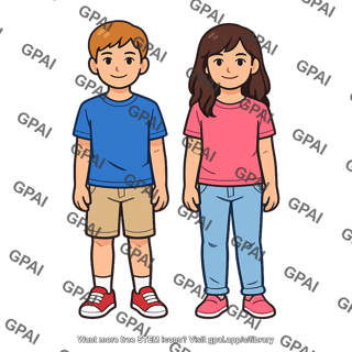 Boy and girl children