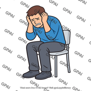 Distressed man sitting