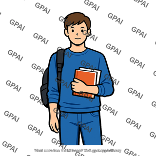 Student standing