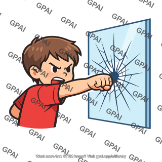 Child punching window