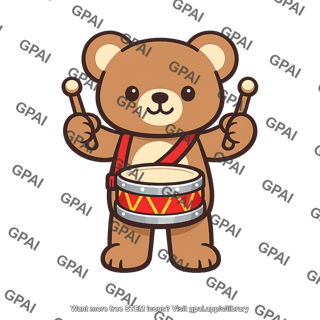 Toy bear beating drum