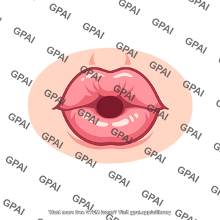 Puckered lips