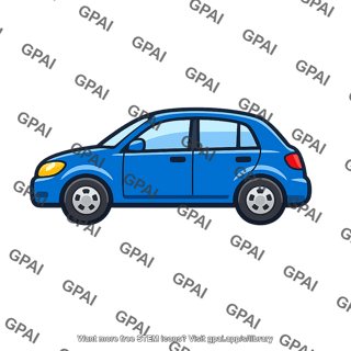Blue compact car
