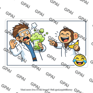 Scientist and monkey in lab