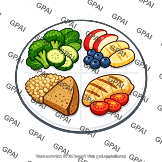 Plate healthy food