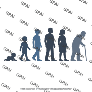Human lifespan silhouettes