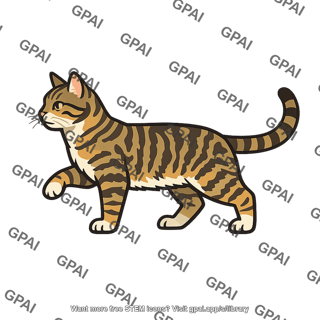 Tabby cat walking