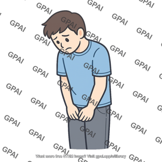 Sad man leaning forward